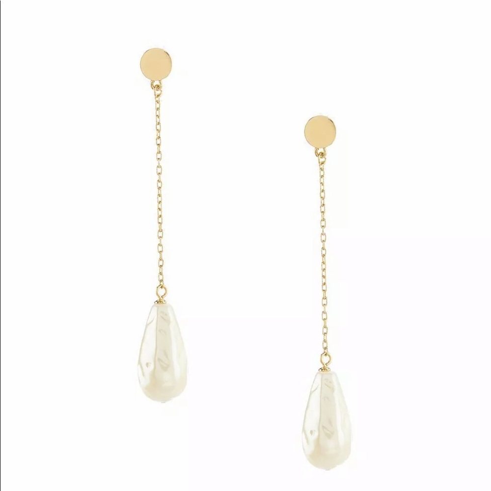 Kate Spade Gold Standard Pearl Drop Earrings